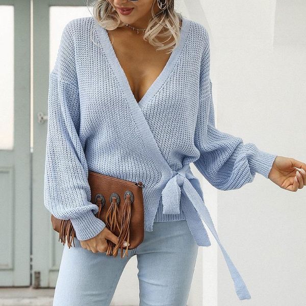 women's sweaters sweater jumper 2021 autumn and winter fashion casual v-neck strap knit pullover short for women clothes, White;black